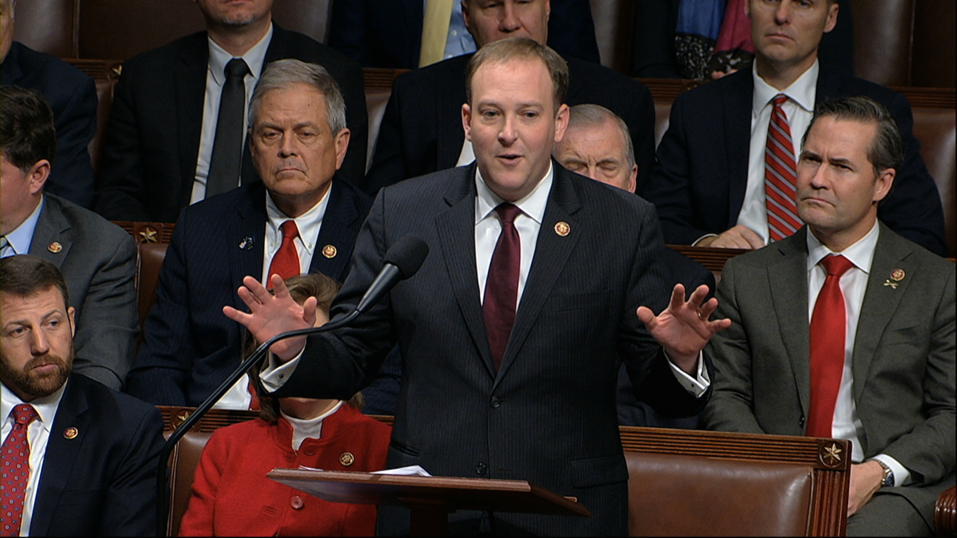 Then-Rep. Lee Zeldin speaks at the House.